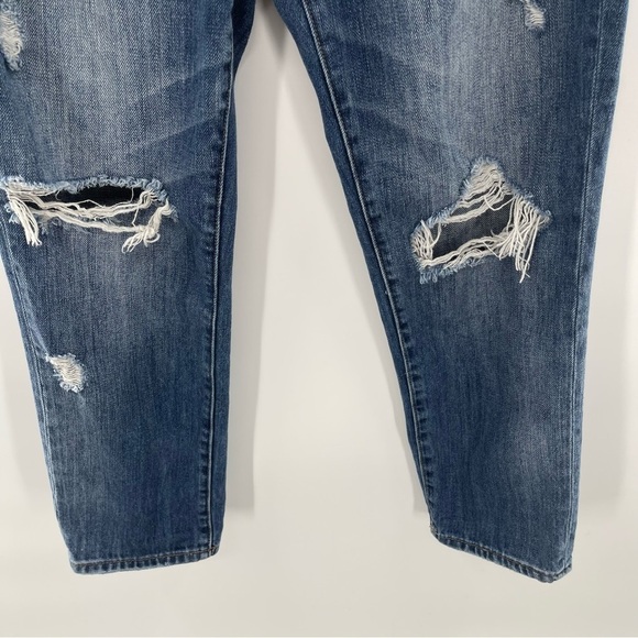 PACSUN Straight Leg Distressed Mom Jeans 90's Button Fly High Rise Size 25 - Picture 3 of 9